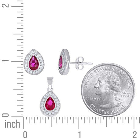 925 Sterling Silver Cz Set