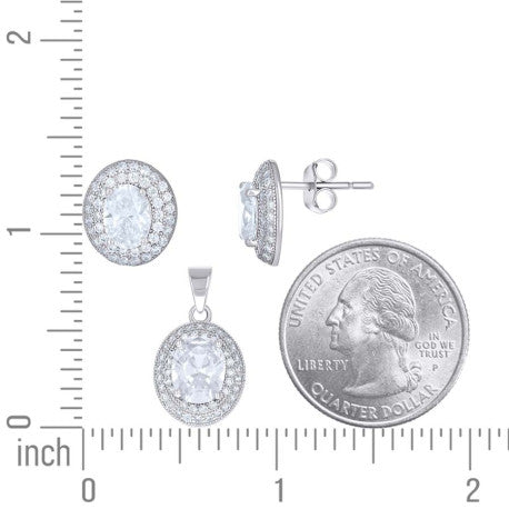 925 Sterling Silver Cz Set