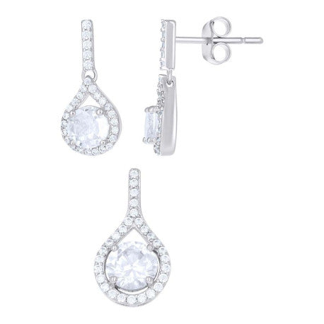 925 Sterling Silver Cz Set