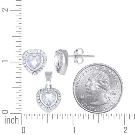 925 Sterling Silver Cz Set