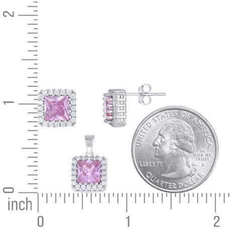 925 Sterling Silver Cz Set