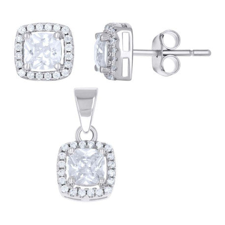 925 Sterling Silver Cz Set