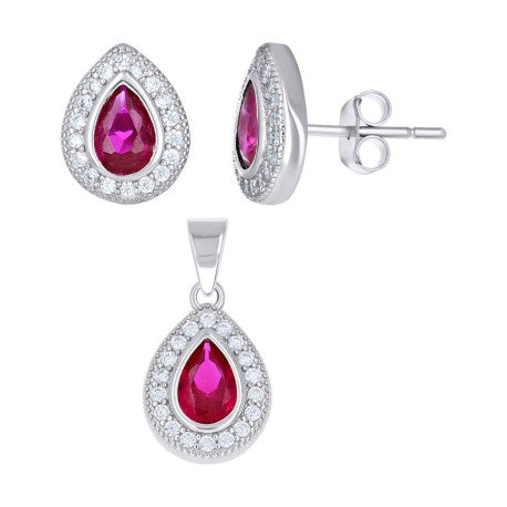 925 Sterling Silver Cz Set