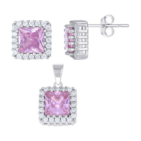 925 Sterling Silver Cz Set