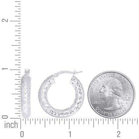 925 Sterling Silver Dc Fancy Hoop Earrings 5-15 Si