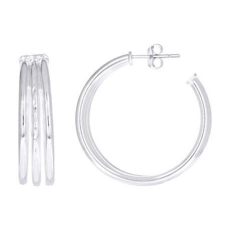 925 Sterling Silver Dc Fancy Hoop Earrings 8-25 Si