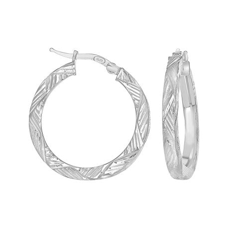 925 Sterling Silver Dc Hoop Earrings 3X3 -20