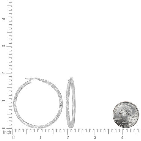 925 Sterling Silver Dc Hoop Earrings 3X3 -40