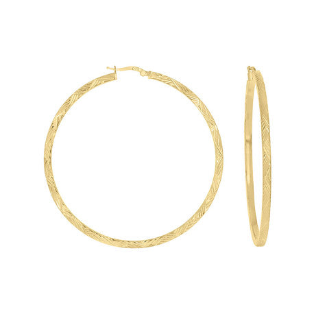 925 Sterling Silver Dc Hoop Earrings 3X3 -60-Yello