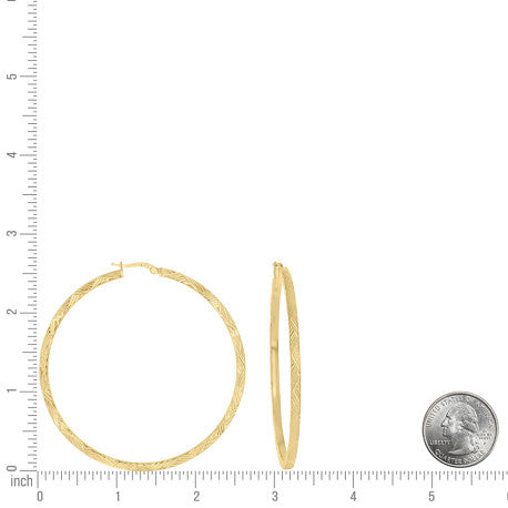 925 Sterling Silver Dc Hoop Earrings 3X3 -60-Yello