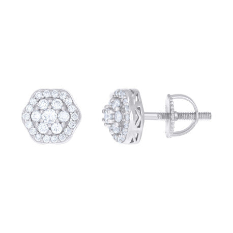 925 Sterling Silver Earring Moissanite Ctw 0.45