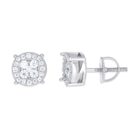 925 Sterling Silver Earring Moissanite Ctw 0.51