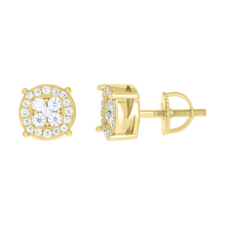 925 Sterling Silver Earring Moissanite Ctw 0.51