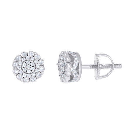 925 Sterling Silver Earring Moissanite Ctw 0.62