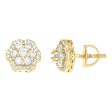 925 Sterling Silver Earring Moissanite Ctw 0.98