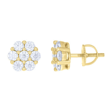 925 Sterling Silver Earring Moissanite Ctw 1.32