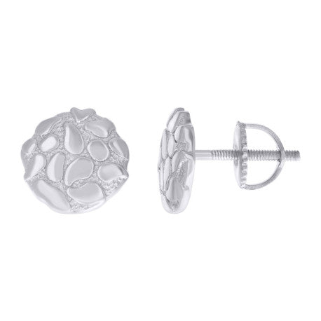 925 Sterling Silver Cz Nugget Earrings