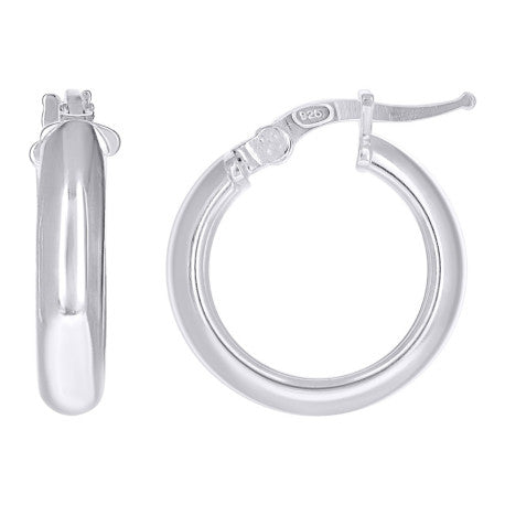925 Sterling Silver Earrings Hoop Silver 4mm-12