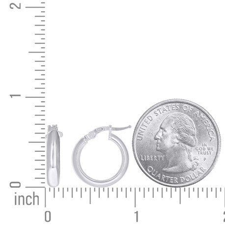 925 Sterling Silver Earrings Hoop Silver 4mm-12