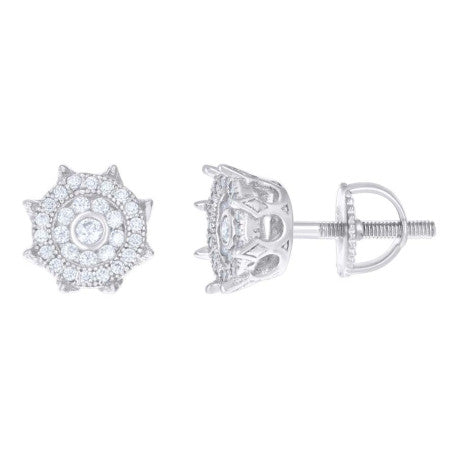 925 Sterling Silver Earrings Moissanite Ctw 0.34