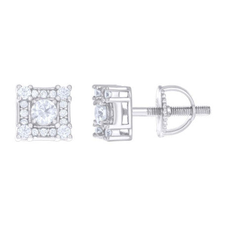 925 Sterling Silver Earrings Moissanite Ctw 0.42