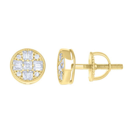 925 Sterling Silver Earrings Moissanite Ctw R:0.05