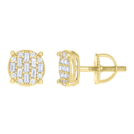 925 Sterling Silver Earrings Moissanite Ctw R:0.08