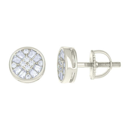 925 Sterling Silver Earrings Moissanite Ctw R:0.10