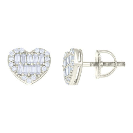 925 Sterling Silver Earrings Moissanite Ctw R:0.16