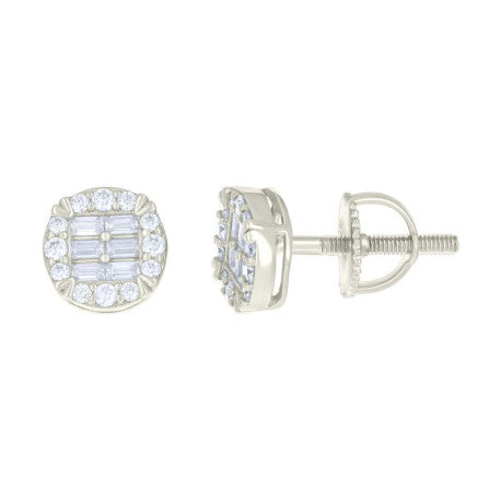 925 Sterling Silver Earrings Moissanite Ctw R:0.20