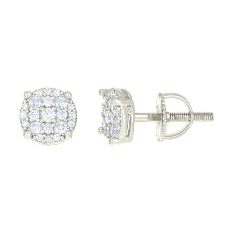 925 Sterling Silver Earrings Moissanite Ctw R:0.24