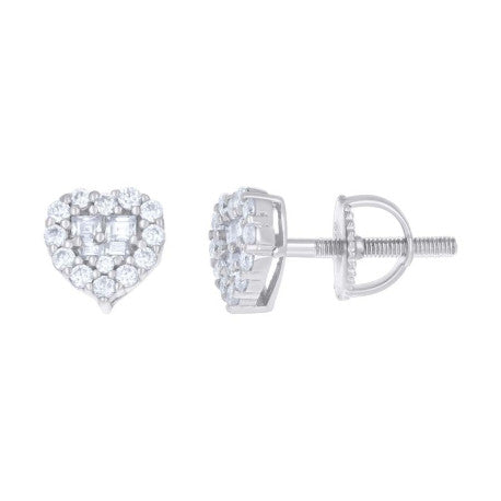 925 Sterling Silver Earrings Moissanite Ctw R:0.26