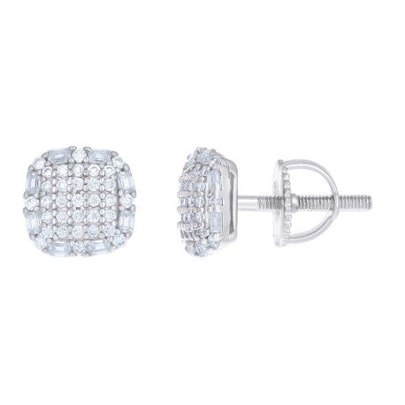 925 Sterling Silver Earrings Moissanite Ctw R:0.29