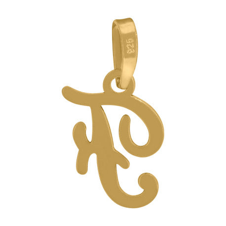 925 Sterling Silver "F" Initial Pendant