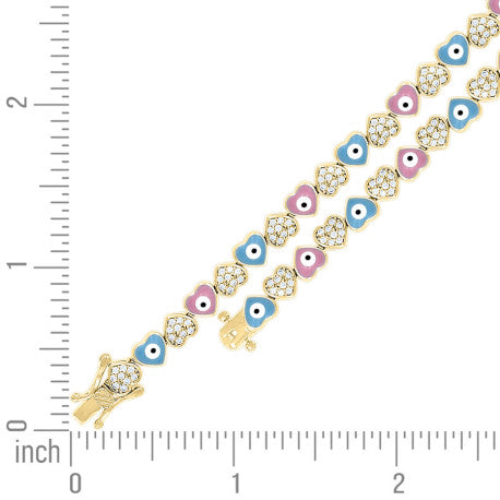 925 Sterling Silver Fancy Bracelet 7"-Yellow