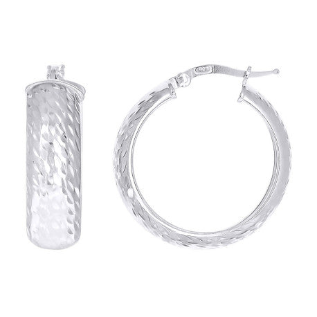 925 Sterling Silver Fancy Dc Earrings Hoop Silver