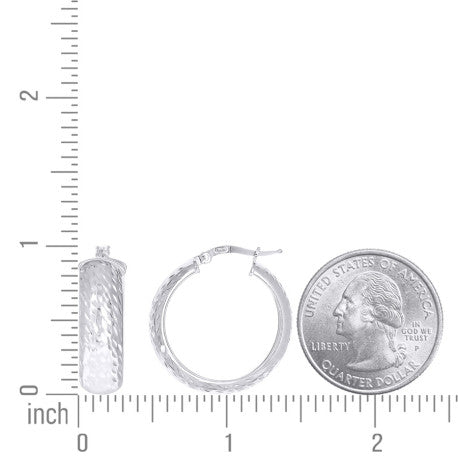 925 Sterling Silver Fancy Dc Earrings Hoop Silver