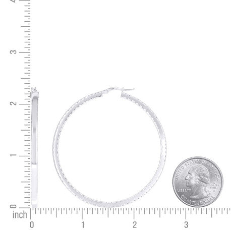 925 Sterling Silver Fancy Dc Earrings Hoop Silver