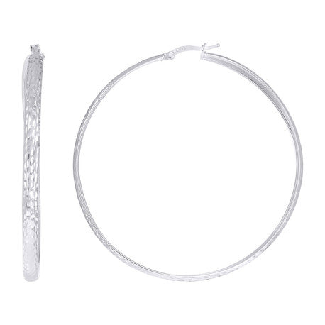 925 Sterling Silver Fancy Dc Earrings Hoop Silver