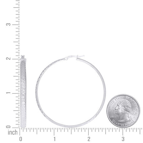 925 Sterling Silver Fancy Dc Earrings Hoop Silver
