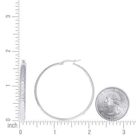 925 Sterling Silver Fancy Dc Earrings Hoop Silver