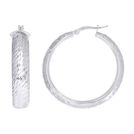 925 Sterling Silver Fancy Dc Earrings Hoop Silver