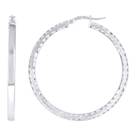 925 Sterling Silver Fancy Dc Earrings Hoop Silver