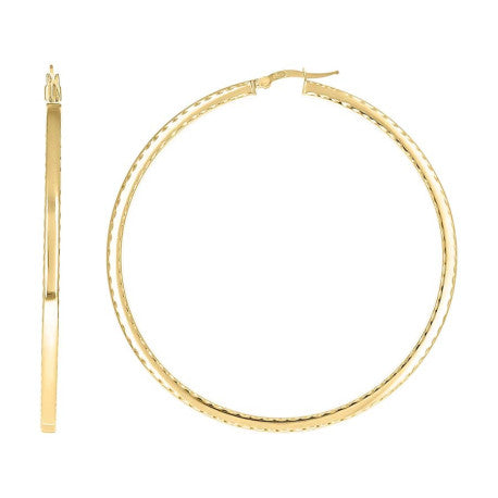 925 Sterling Silver Fancy Dc Earrings Hoop Yellow