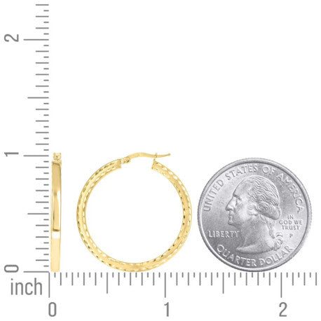 925 Sterling Silver Fancy Dc Earrings Hoop Yellow