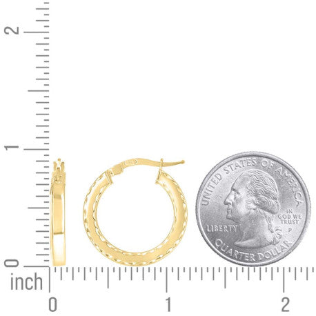 925 Sterling Silver Fancy Dc Earrings Hoop Yellow