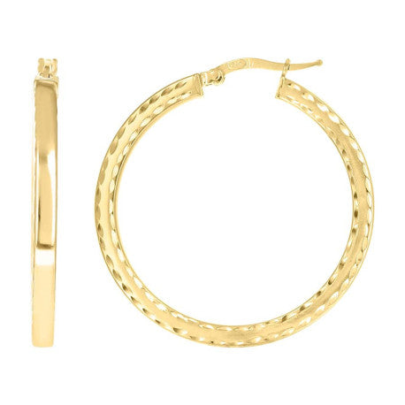 925 Sterling Silver Fancy Dc Earrings Hoop Yellow