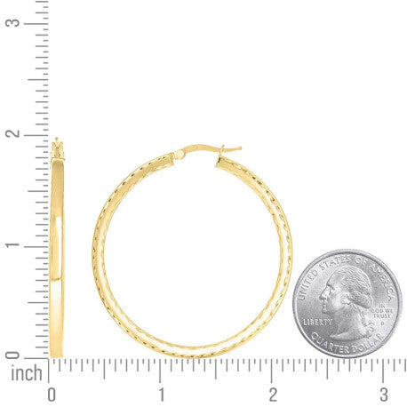 925 Sterling Silver Fancy Dc Earrings Hoop Yellow