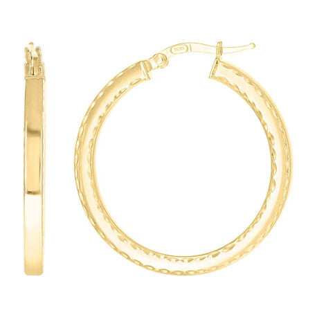 925 Sterling Silver Fancy Dc Earrings Hoop Yellow