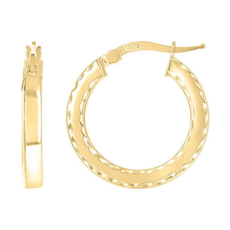 925 Sterling Silver Fancy Dc Earrings Hoop Yellow